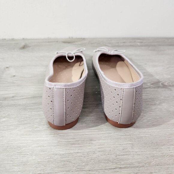 Perforated Pointed Toe Leather Ballet Flats By Emerald Eu Size 38 US Size 7.5 - Picture 3 of 9